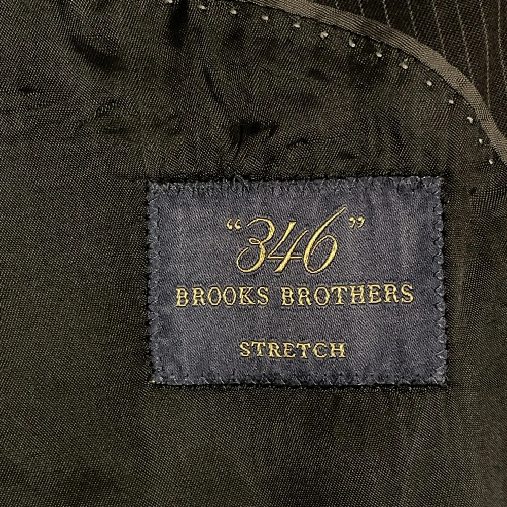 Brooks Brothers Pinstripe, Sport‎ Coat Wool Egypt 42R Black / Gray Men's Blazer